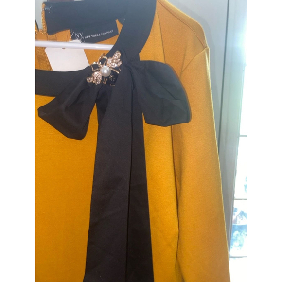 Women's New York & Company Yellow and Black Dress Size XXL - Picture 3 of 8